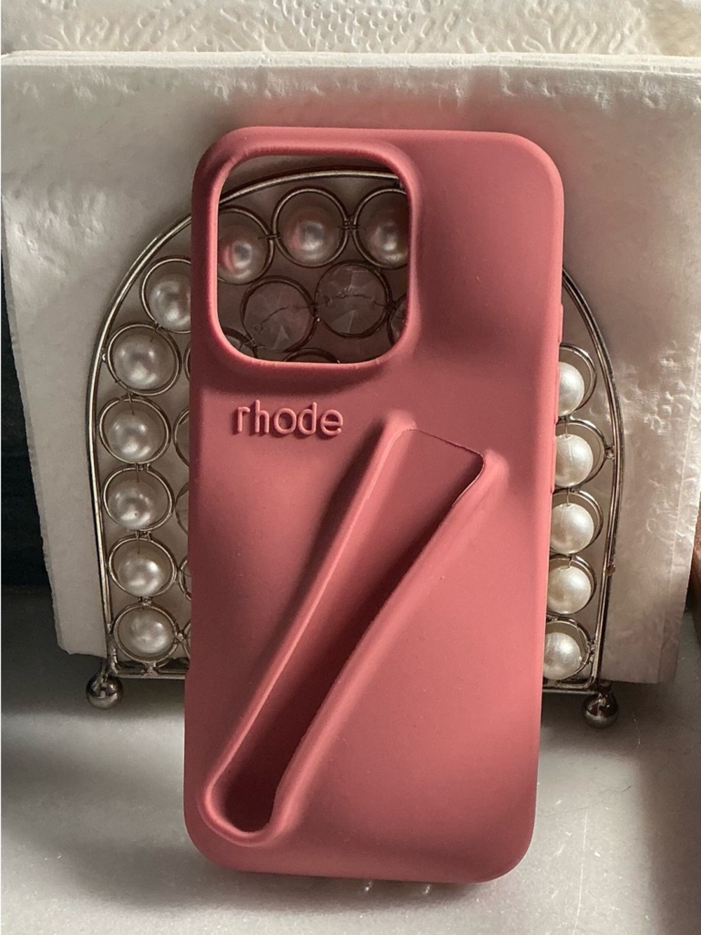 Fashion Designer Mauve Pink Silicone iPhone Case